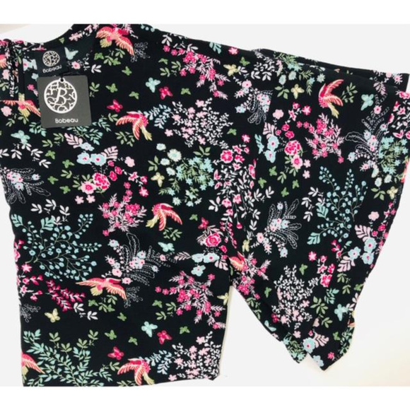 Plus Womens Bobeau Double Ruffle Blouse Black 3X - Picture 6 of 8